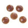 CA089 - 10 pcs Resin Embellishment Cabochons - Burnt Orange - 10mm - Faceted Design