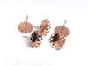 E422 - 10 pcs. Rose Gold Plated Earring Posts Studs Settings Bezels Cabochons Tacks- 12mm Glue Pad Setting - Crown Design