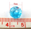 BD654 - 20 pcs. Aquamarine Blue Crystal Glass Faceted Rondelle Beads - 8mm - Hole Size: 1.3mm