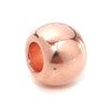 BD598 - 50 pcs Rose Gold Plated METAL Smooth Ball Spacer Beads - 10mm - Large Hole: 4.4mm - Fits European Cords and Paracord!