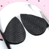 P1072 - 10 pcs Black Faux Leather Dangle Charms Pendants - Teardrop Braided Weave - 56mm (2.2") - Great for Light Earrings or Dangles! Double-Sided