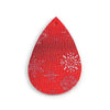 P1120 - 10 pcs. Red Faux Leather Dangle Charms Pendants - Snowflake - Teardrop - 56mm (2.2") - Great for Light Earrings or Dangles! Double-Sided