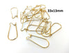 E401 - 10 pcs. 304 Stainless Steel Kidney Earwire Earring Hooks - 33mm x 13mm - LARGE - Golden - Tarnish Resistant!