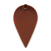 P1166 - 10 pcs. Light Brown Faux Leather Dangle Charms Pendants - Pinch Leaf - Silver Tone Jump Ring - 63mm (2.5") - Great for Earrings or Dangles