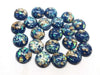 CA828 - 10 pcs Resin Round Embellishment Circle Cabochons Metal Foil Blue, Green, Gold - 12mm - Multi-Color Glitter