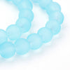 BD606 - 8mm Light Baby Blue Frosted Glass Round Beads - 15" strand (40cm) - Approx 52 beads per strand - Hole Size: 1.3mm