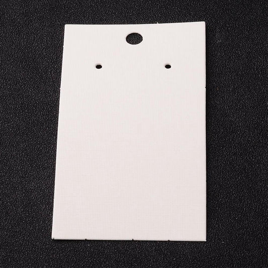 D001A - 30 pcs. White Cardboard Paper Jewelry Earrings Earring Rectangle Display Cards Tags Labels - 2 Holes- 90mm x 50mm (3.5" x 2")