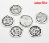 P112 - 5pcs. Antique Silver LARGE Letter "D" Alphabet Letter - 18mm x18mm - Wax Design