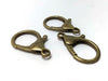 CL165 - 10 pcs. Antique Bronze Lobster Clasps - 35mm x 25mm (1.38 inch) - Claw Clasps - Brass