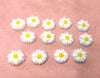 CA771 - 10 pcs (5 Pairs) Resin Cabochons - 12.5mm - Daisy Flower Design - White - Fit on 10mm and 12mm flat settings!
