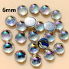 CA1019 - 10 pcs Resin Embellishment Cabochons - Clear Multicolor Iridescent - 6mm - Round - Bubble Style