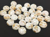 CA783 - 10 pcs Resin Round Embellishment Circle Cabochons Metal Foil White, Gold - 12mm - Multi-Color Glitter