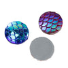 CA1033 - 100 pcs Assortment of Mermaid Fish Scales Resin Carved Embellishment Cabochons - 12mm (1/2 in) - 8 Colors!