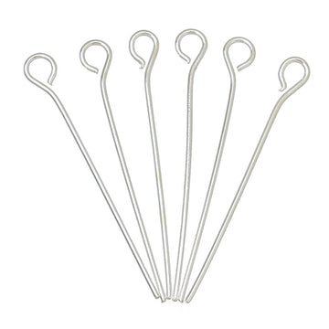 A031 - 10 pcs. 925 Sterling Silver Eye Head Pins - 26mm - 24 Gauge