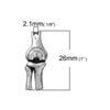 P197 - 1pc. Antique Silver Anatomical Human Knee Medical Charms Pendants - 26mm X 10mm (1 inch) - 3D - Double Sided