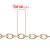 N128 - 10M (32.8 Ft) - Gold Plated Chain Link - 5x3.5mm - 5mm x 3.5mm - Thickness: 0.9mm (19 Gauge)