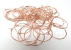 W017 - 100 Rose Gold Plated Wine Charm /Earwire Hoop Rings - 35mm - 1.38 inch - 20 Gauge (0.8mm Thick)