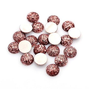AC0005 - 10 pcs Druzy Acrylic Embellishment Cabochons - 12mm - Spotted Style - Red White