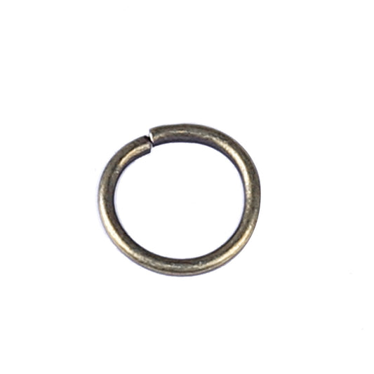 J078 - 100 pcs Antique Bronze Open Jump Rings - 8mm - 18 Gauge (1mm Thick)