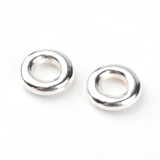J150 - 100 pcs Silver Plated Soldered Closed Jump Rings - 8mm - 12 Gauge (2mm Thick) - Hole Size: 4mm