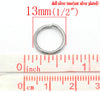 J250A - 100 pcs 304 Stainless Steel Open Jump Rings 13mm - 15 Gauge (1.4mm Thick) - THICK - HEAVY - High Quality