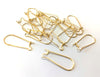 E401 - 10 pcs. 304 Stainless Steel Kidney Earwire Earring Hooks - 33mm x 13mm - LARGE - Golden - Tarnish Resistant!