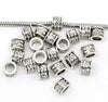 BD488 - 50 pcs. Antique Silver Pattern Tibetan Swirls Tube European Spacers - 9mm x 7mm