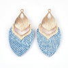 MP0006 - 10 pcs. Metal and Faux Leather Dangle Charms Pendants - Sky Blue - Gold Hardware - 61mm (2.4")