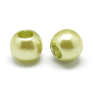 BD638 - 100 pcs Olive Green Smooth ABS Plastic Ball Spacer Beads - 12mm - Large Hole:5mm