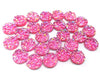 CA757 - 10 pcs Druzy Resin Embellishment Cabochons Hot Pink - Clear Multicolor - 12mm