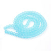 BD606 - 8mm Light Baby Blue Frosted Glass Round Beads - 15" strand (40cm) - Approx 52 beads per strand - Hole Size: 1.3mm