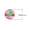 CA977 - 10 pcs Assortment of Circle Heart Glass Round Dome Seals Tiles Cabochons - 12mm - Set 3