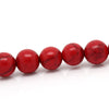 BD241 - 50 Beads - 8mm Red Turquoise Imitation Dyed Round Beads - 15.75 inch strand