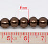 BD100 - 6mm Dark Brown Glass Pearl Imitation Round Beads - 32 inch strand