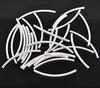 BD726 - 100 pcs. Silver Plated Noodle Tube Long Thin Smooth Curved Beads - 50mm x 3mm (2" x 0.12") - Made of Copper! High Quality! Hole Size: 2.4mm