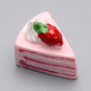 CA600 - 10 pcs Resin Embellishment Cabochons - Food - Strawberry Cake- Pink - 15.5mm x 12mm