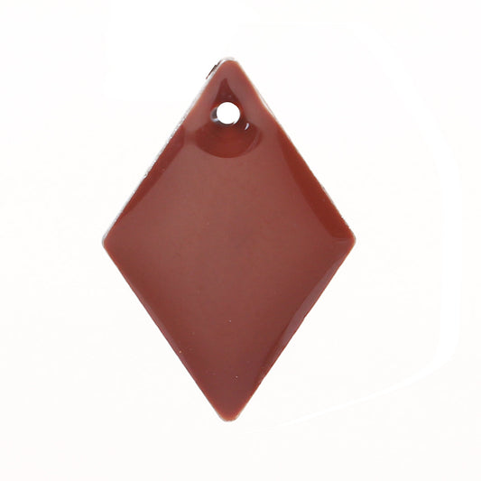 P1087 - 10 pcs Rhombus Metal Enamel Dangle Charms Pendants - 16mm x 11mm - 0.63" - Copper Brown - Great for Earrings, Dangles!
