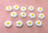 CA771 - 10 pcs (5 Pairs) Resin Cabochons - 12.5mm - Daisy Flower Design - White - Fit on 10mm and 12mm flat settings!