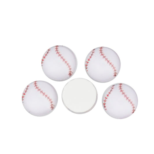 CA728 - 10 pcs Circle Baseball Ball Sports Glass Round Dome Seals Tiles Cabochons - 10mm