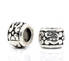 BD288 - 20 pcs. Antique Silver Metal Tibetan Carved Flower Round Pot Spacer Beads- 5mm x 7mm