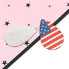 P638 - 10 pcs Silver Tone Multicolor Teardrop Metal Enamel Dangle Charms Pendants - 28mm x 18mm - 1.1" - USA American Flag - For Earrings, Dangles