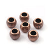 BD632 - 20 pcs Antique Copper Metal Ball Spacer Beads - 10mm - Large Hole: 5mm - Fits European Cords and Paracord!