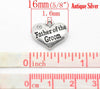 P070 - 10 pcs. Antique Silver "Father of the Groom" charm with rhinestone - 16mm X 14mm