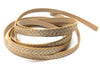 N174 - 1M (3.28 FT) - Gold FLAT Faux Leather Jewelry Cord - 10mm Wide - BRAIDED