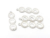 P444 - 1 pc. Silver Plate Single Loop Triple Bezel Pendant Dangle Charm - 8mm Glue Pad Setting - Silver Plated - Beadsmith