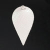 P849 - 10 pcs. Scales Faux Leather Dangle Charms Pendants - Pinch Leaf - White - Silver Tone Jump Ring - 63mm (2.5") - Double Sided