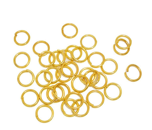 J130A - 300 pcs Gold Plated Open Jump Rings - 10mm - 16 Gauge (1.3mm Thick)