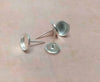 E330 - 4 pcs. (2 pairs) 925 Sterling Silver Earring Posts Studs Settings Bezels Cabochons Tacks- 8mm Glue Pad Setting - With Earring Backs / Nuts!