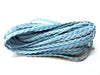 N180 - 10M (32.8 FT) - Blue Faux Leather Jewelry Cord - 5mm Wide - BRAIDED