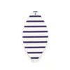 P1131 - 10 pcs. White with Blue Stripes Faux Leather Dangle Charms Pendants - Marquise - 68mm (2.7") - Great for Earrings &amp; Dangles! Double Sided